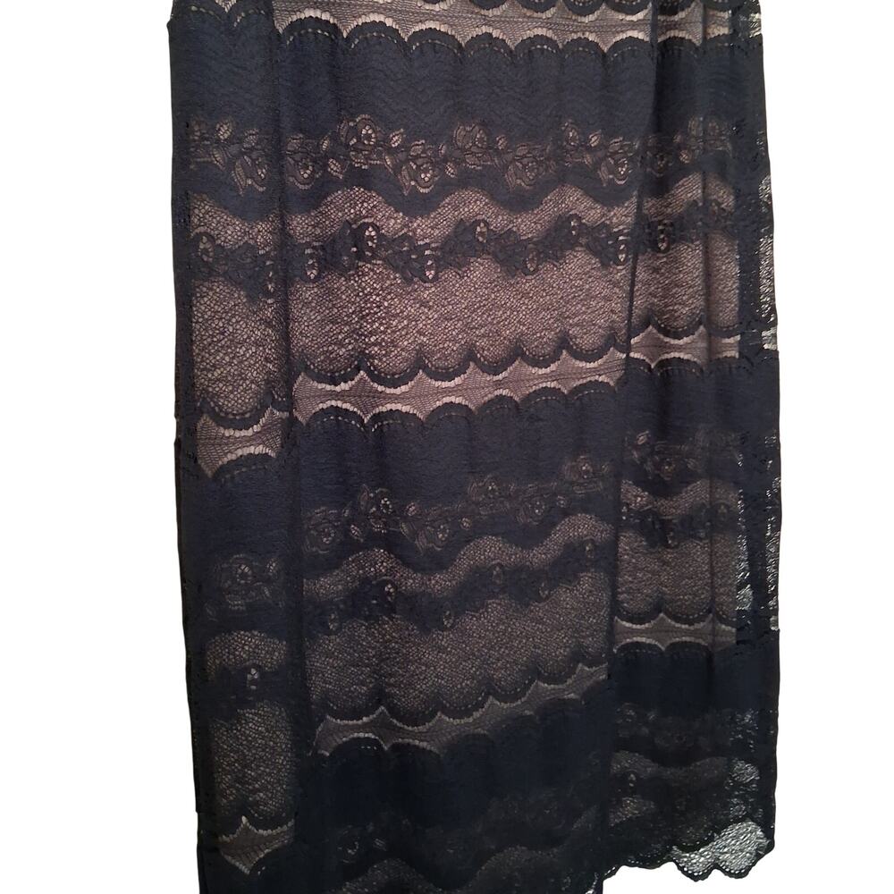 Laundry by Shelli Segal Black Lace Overlay Sleeveless Midi Dress Size 4 - Picture 5 of 7